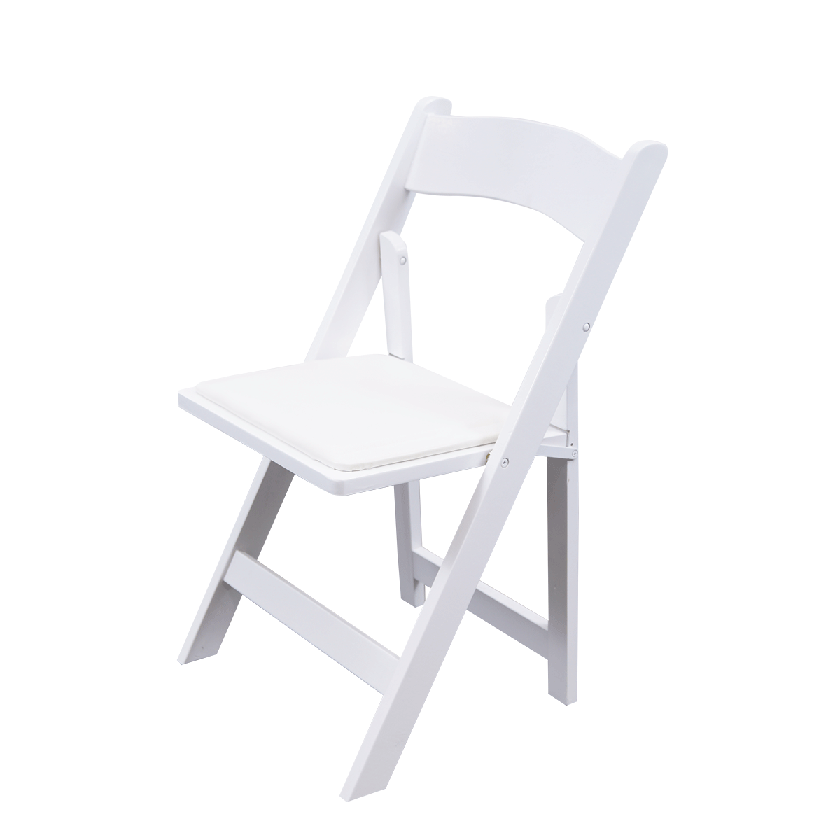 Bistrostuhl, Holz, weiß, klappbar mit Sitzpolster