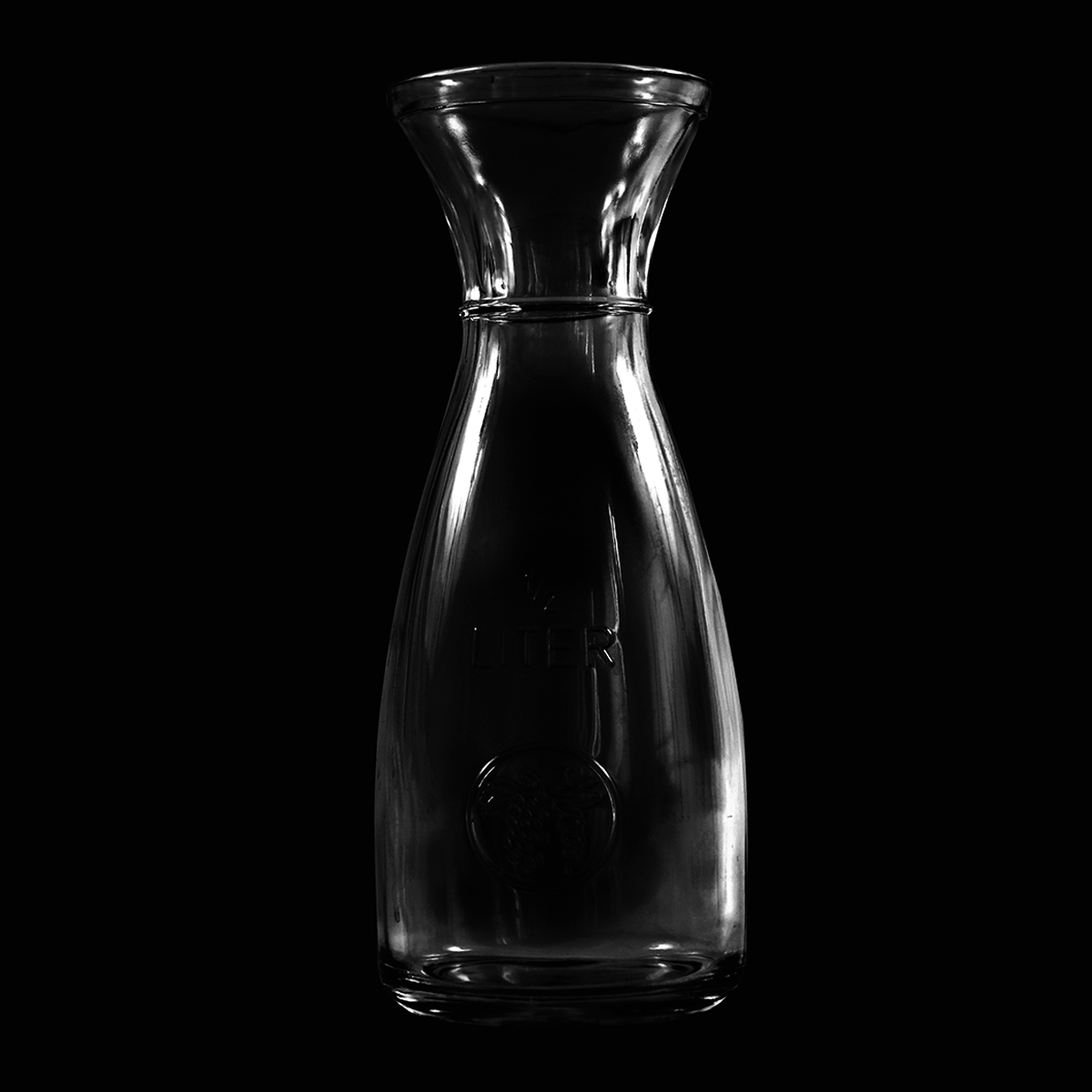 Weinkaraffe Dekor 1.0 l Glas mit Prägung